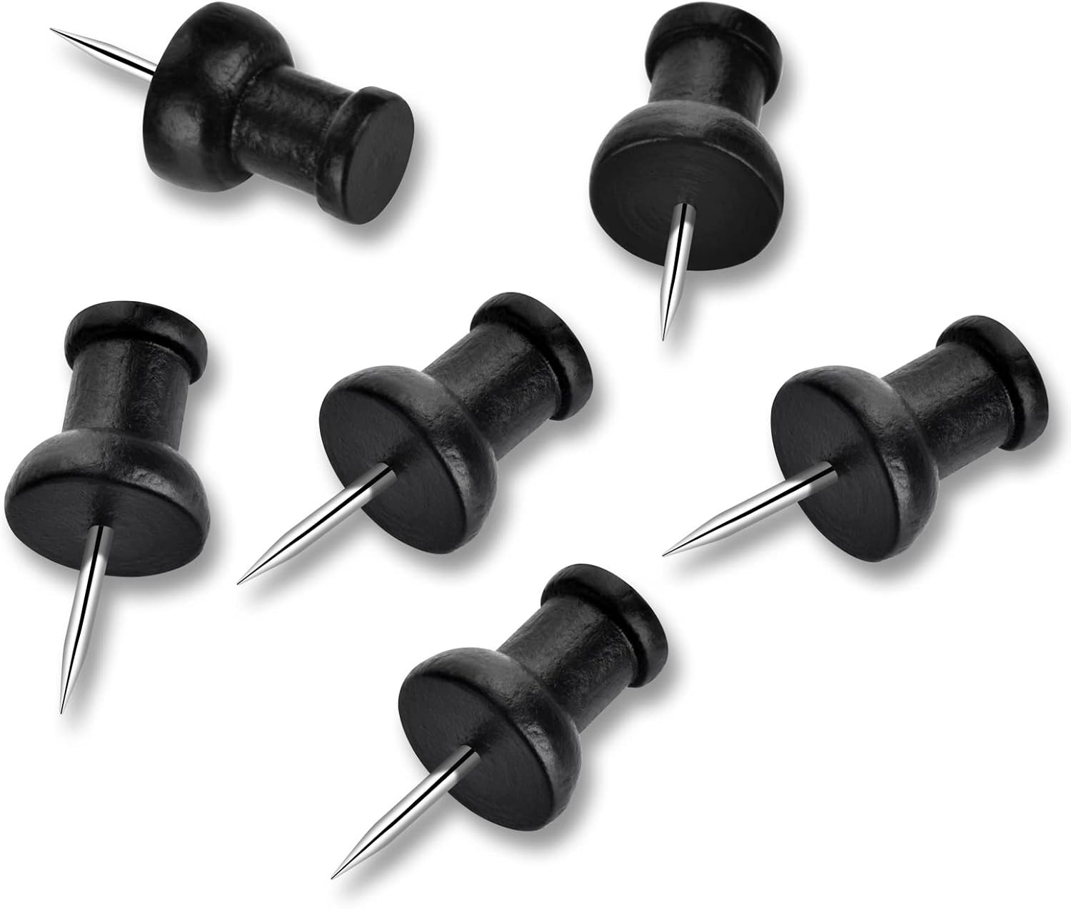 Reißzwecke Holz - 40 Stück - Natur - Schwarz