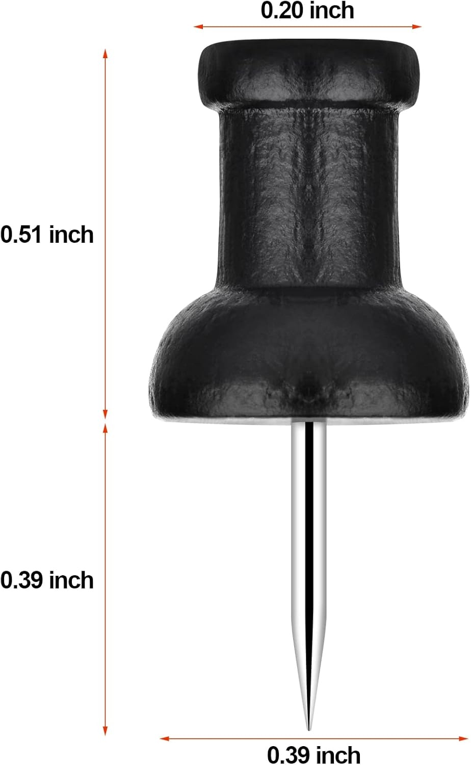 Reißzwecke Holz - 40 Stück - Natur - Schwarz