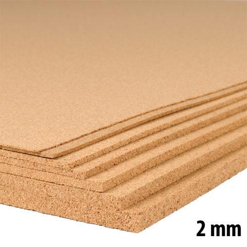 Industrie Korkplatte - 60 x 90 cm - 2mm Stärke - Pro Stück