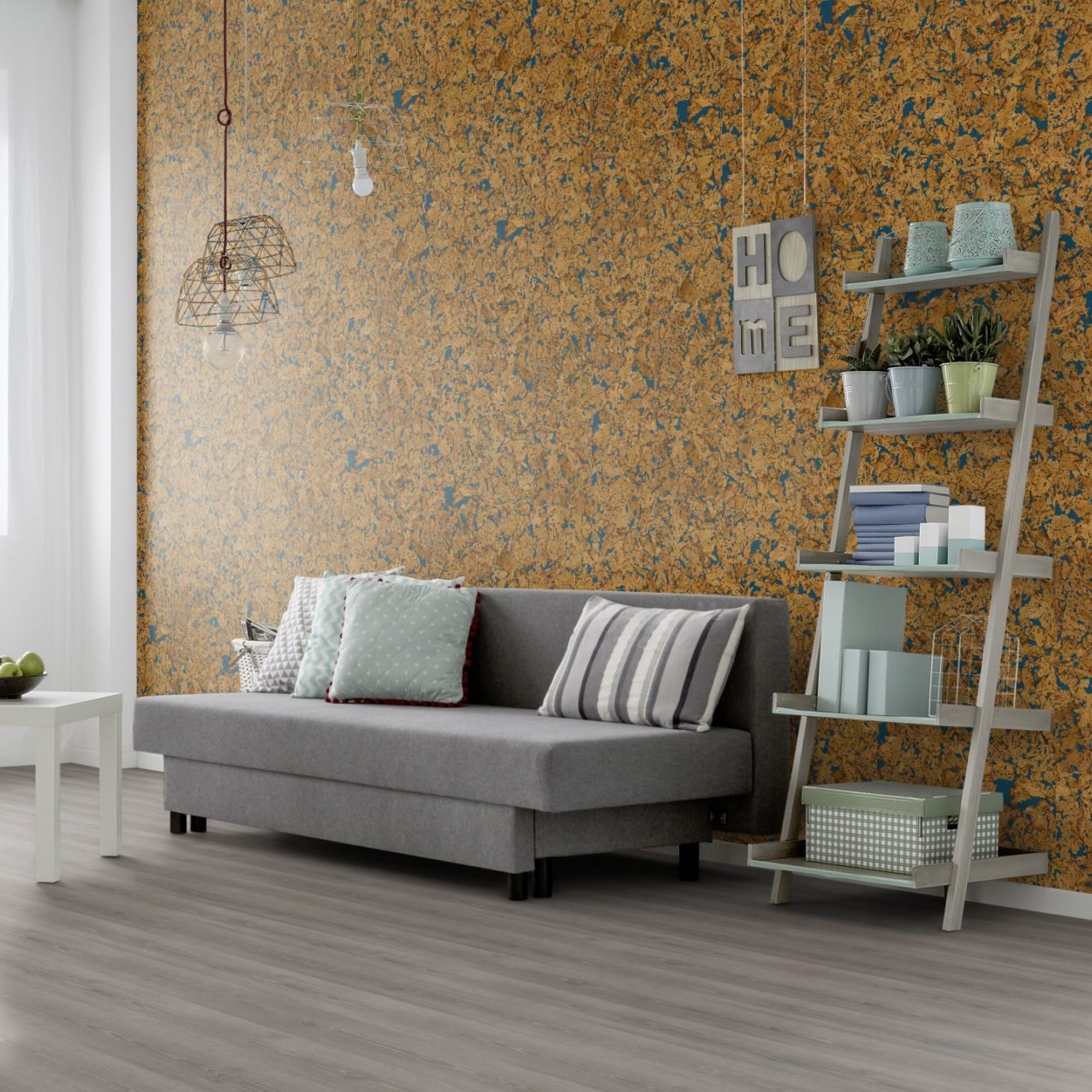 Wandkork - Country Blue - 60 x30 cm - 3mm Stärke - Pro m²