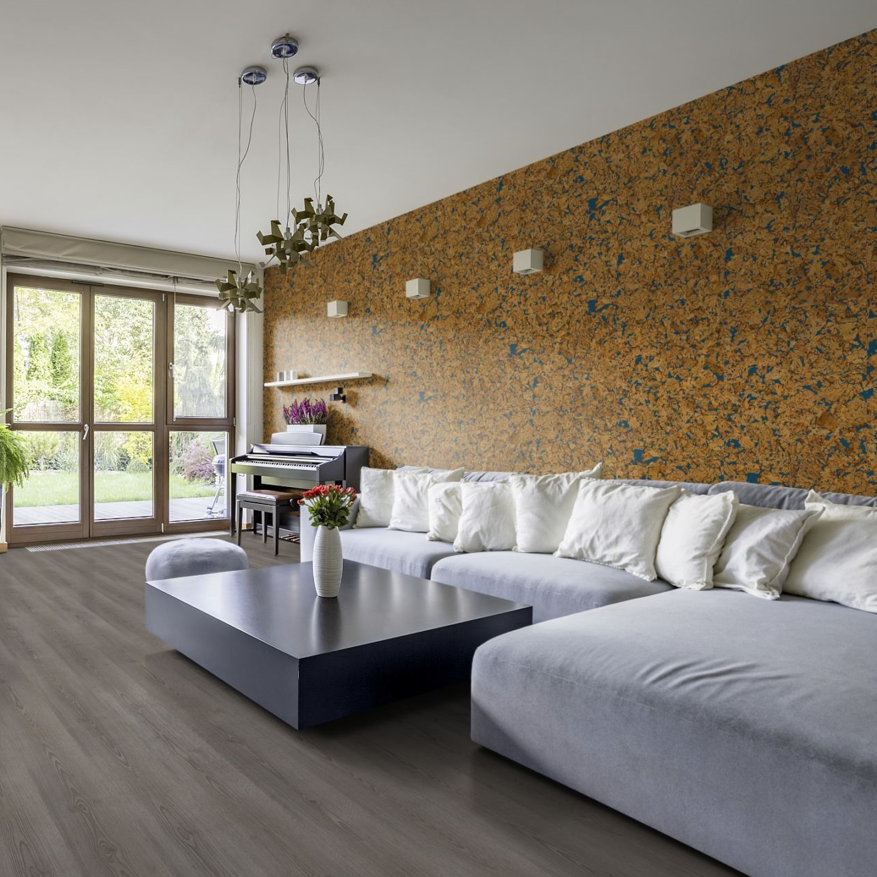 Wandkork - Country Blue - 60 x30 cm - 3mm Stärke - Pro m²