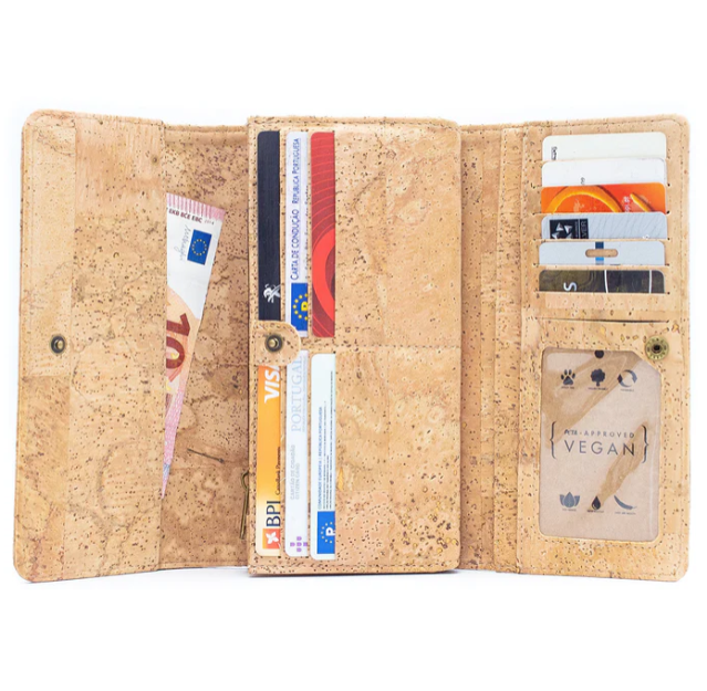 Große Portemonnaie – Natur mit Knopf