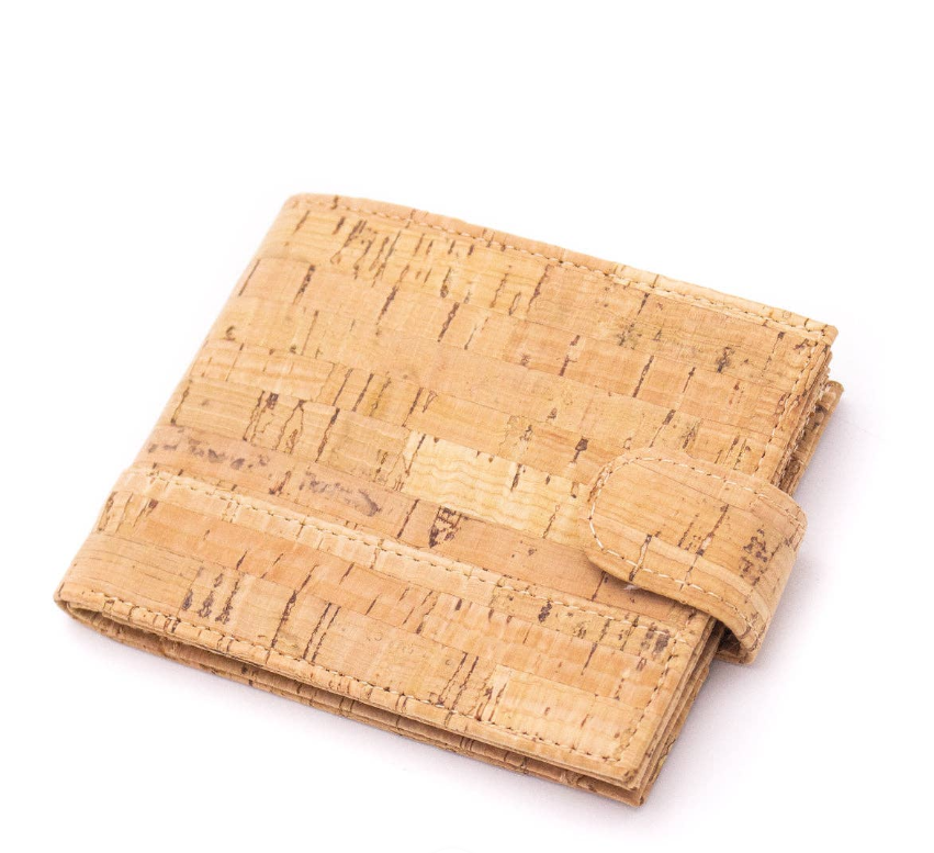 Portemonnaie aus Kork - Natur mit Knopf