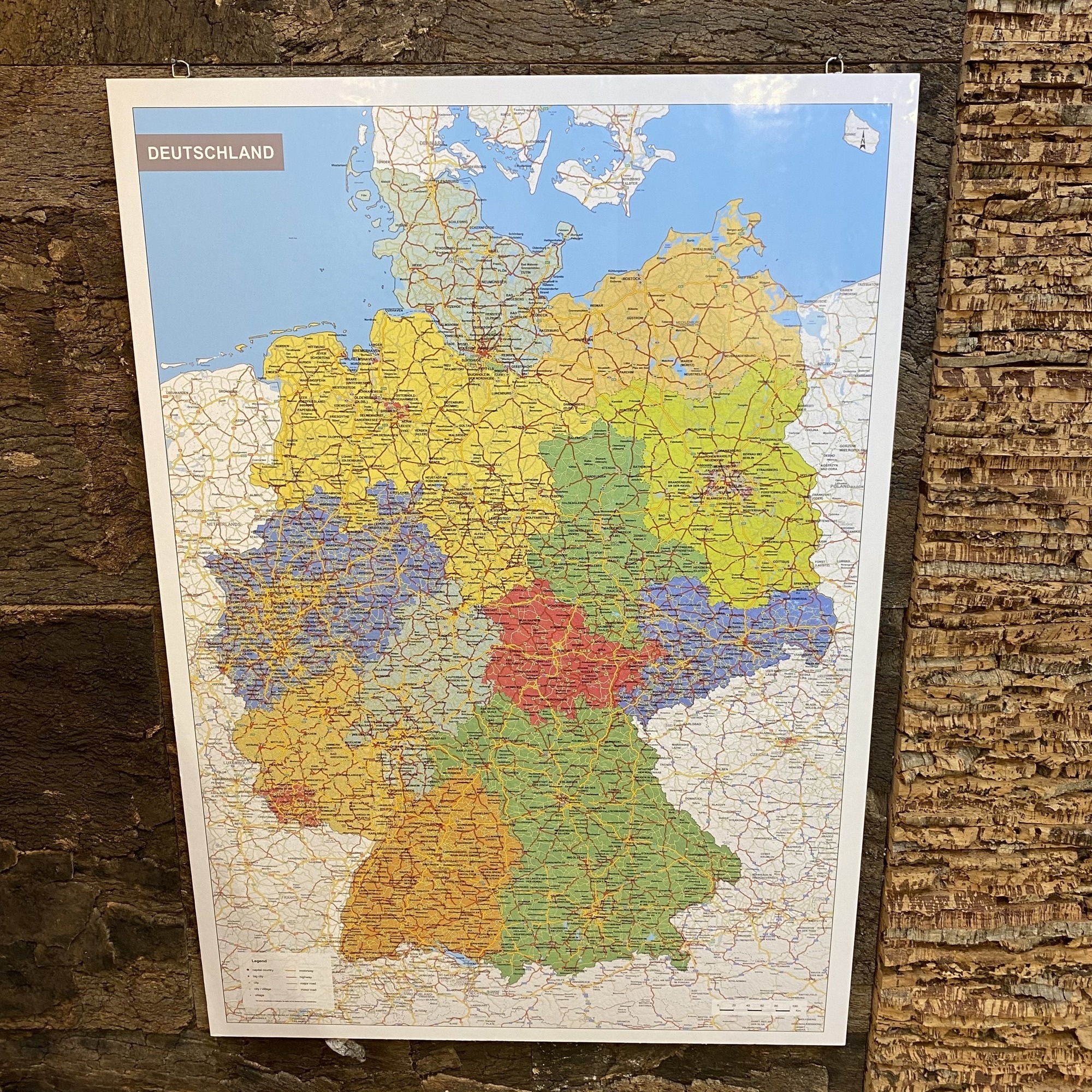 Kork-Pinnwand – Landkarte Deutschland - 118 x 82 cm - INKL Aufhängehaken