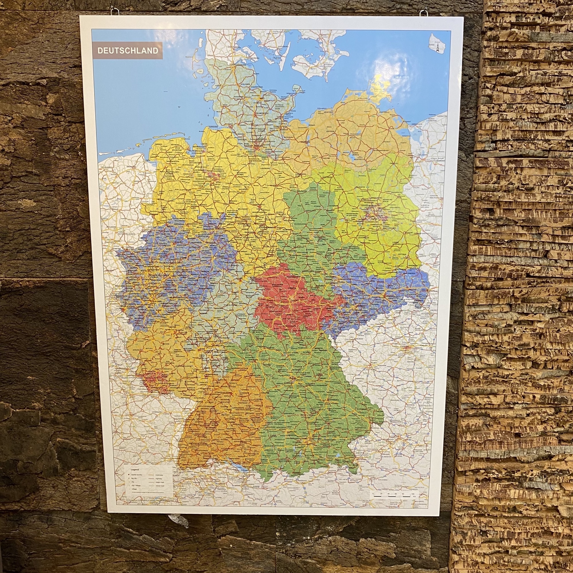 Kork-Pinnwand – Landkarte Deutschland - 118 x 82 cm - INKL Aufhängehaken