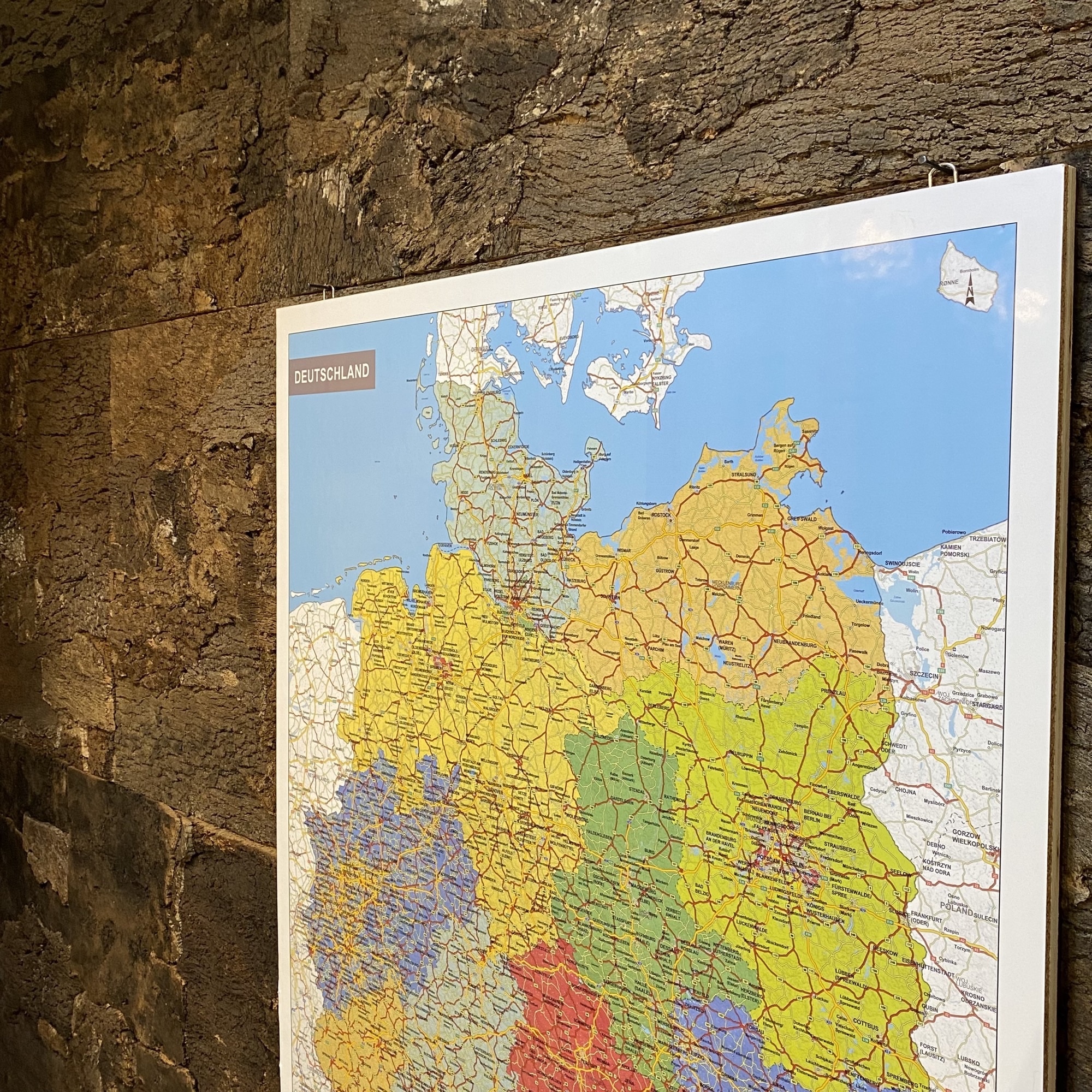 Kork-Pinnwand – Landkarte Deutschland - 118 x 82 cm - INKL Aufhängehaken