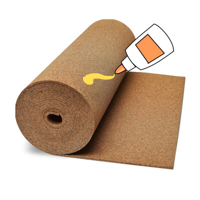 Rollenkork für Pinnwand -  Stärke: 6 mm - Breite: 1 m - Länge: 10 m - VORGEKLEBT