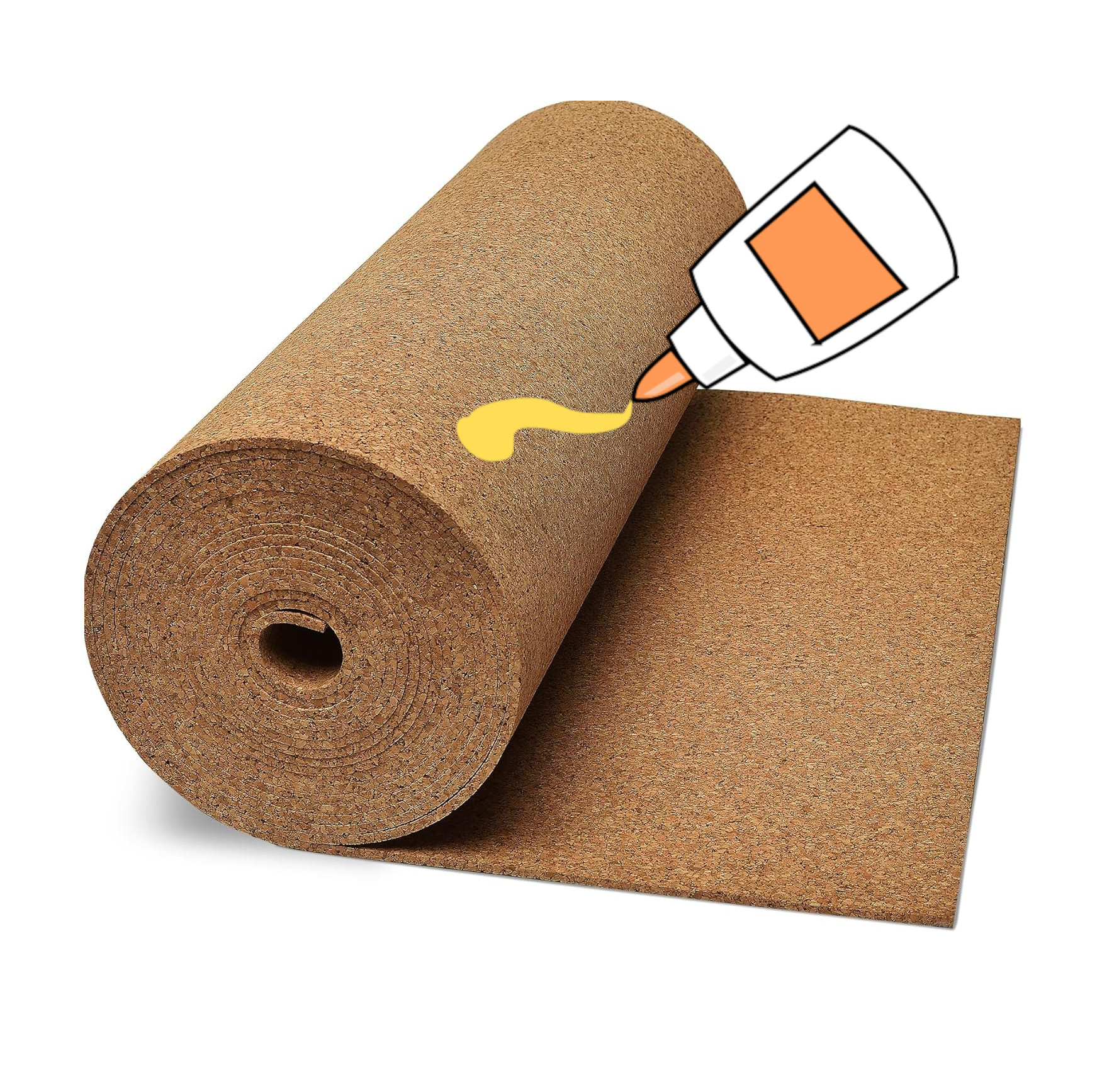 Rollenkork für Pinnwand -  Stärke: 10 mm - Breite: 1 m - Länge: 10 m - VORGEKLEBT