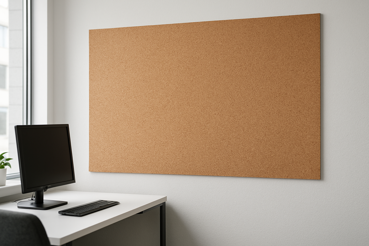 Große Pinnwand nach Maß – 6 mm Kork & 9 mm Öko-Pappelsperrholz
