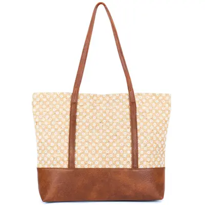 Handtasche – Kork & Leder – Gänseblümchen