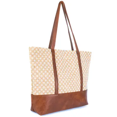 Handtasche – Kork & Leder – Gänseblümchen