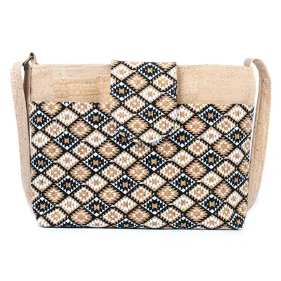Kork-Schultertasche – Schick kariert