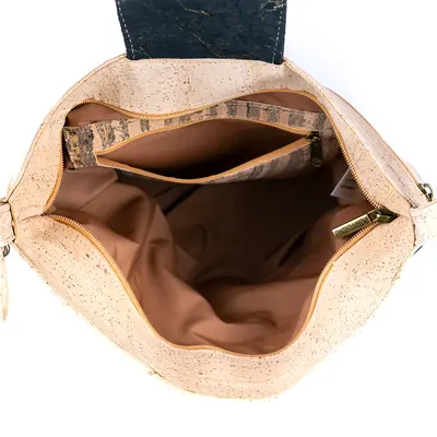 Kork-Schultertasche – Schick kariert