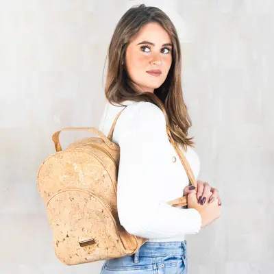 Kork-Rucksack – Damen – Natur Gold – Della