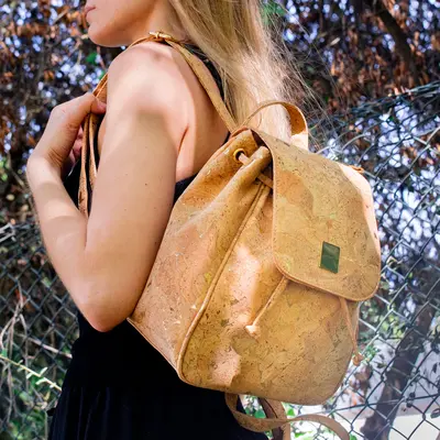 Kork-Rucksack – Damen – Natur Gold – Lina