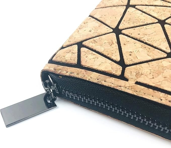 Große Brieftasche aus Kork - Geometrisch