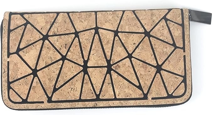Große Brieftasche aus Kork - Geometrisch