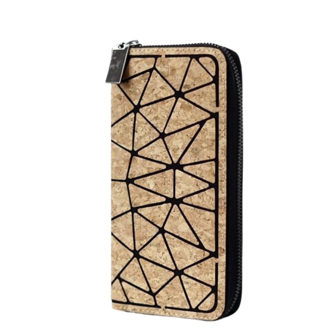Große Brieftasche aus Kork - Geometrisch