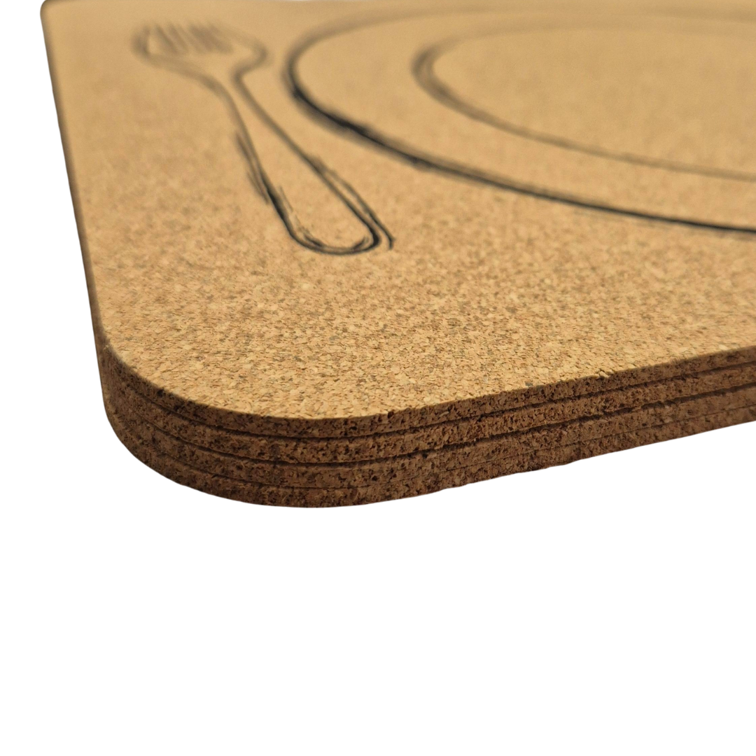Kork Tischsets 4er-Set – Besteck
