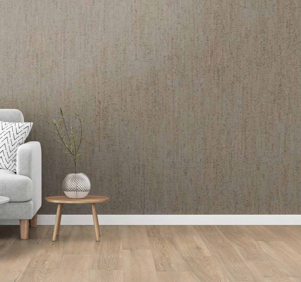 Wandkork 'Parallel Grey' GEWACHST - 3mm. Stärke - Pro m²