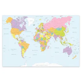 Pinnwand Weltkarte – 6 mm Kork + 9 mm Multiplex – 60 × 90 cm