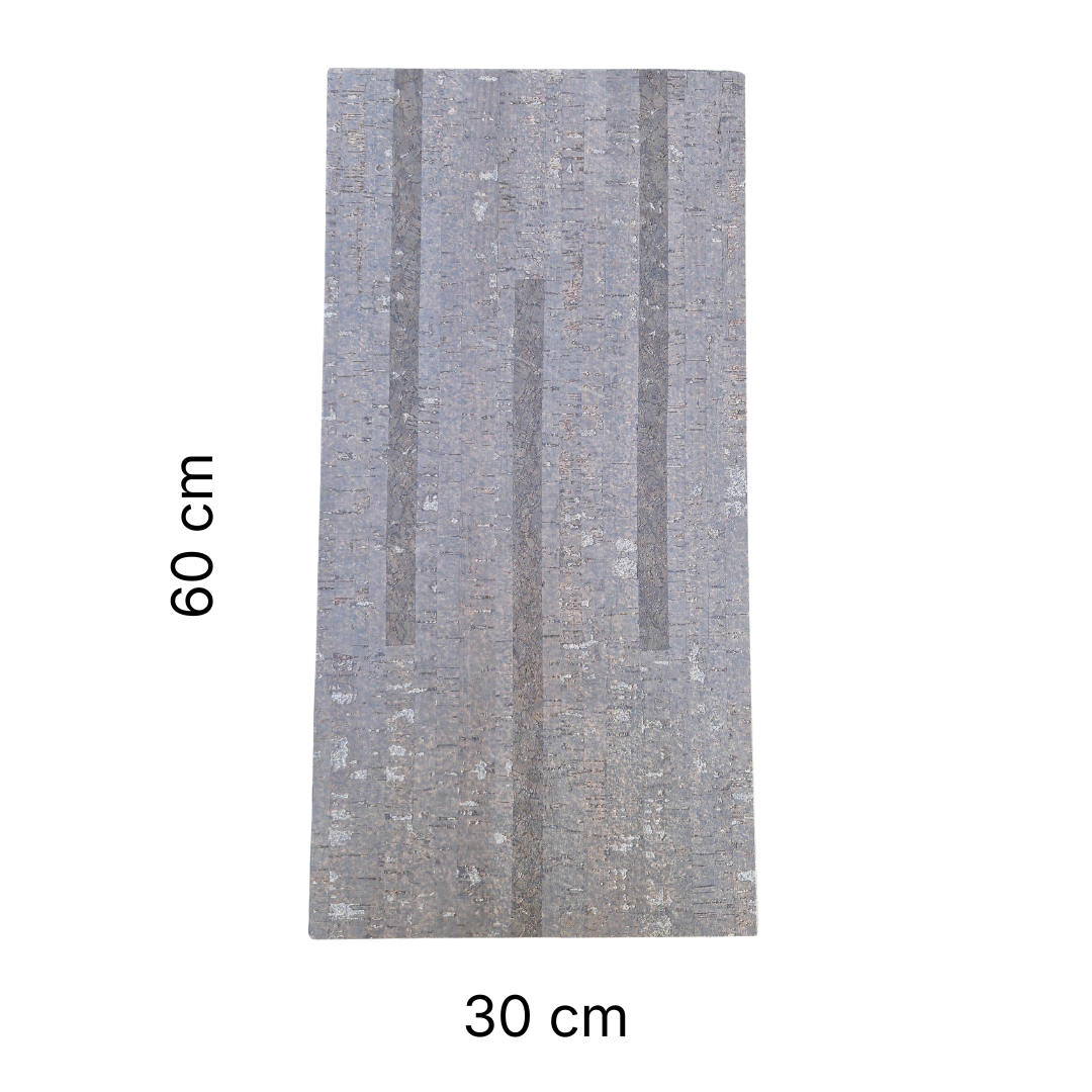 Klebe-Korkboden – Linn Grafite – 60 x 30 cm – 4 mm stark – pro m2