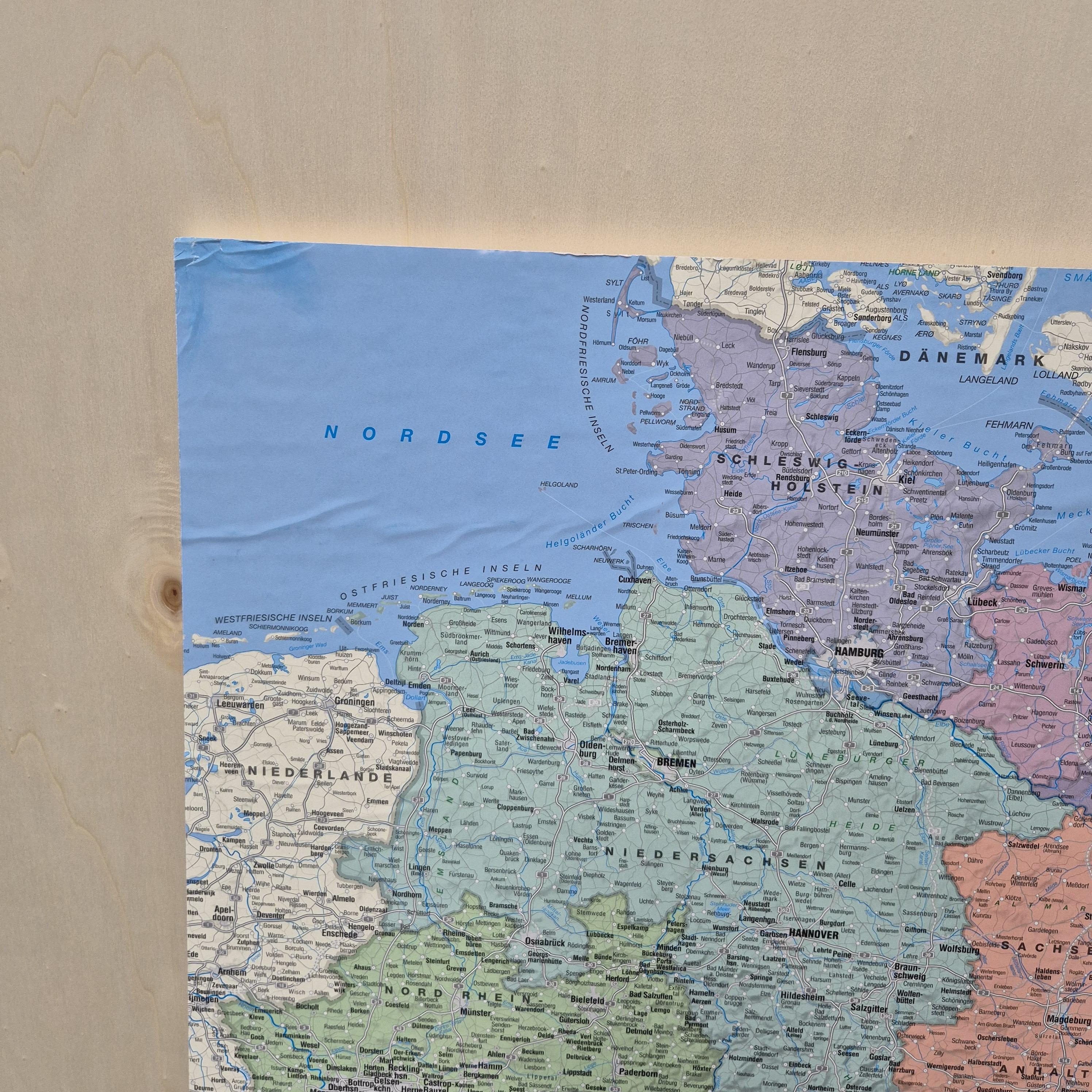 Kork Pinnwand karte Deutschland - 60 x 90 cm - BESCHÄDIGT