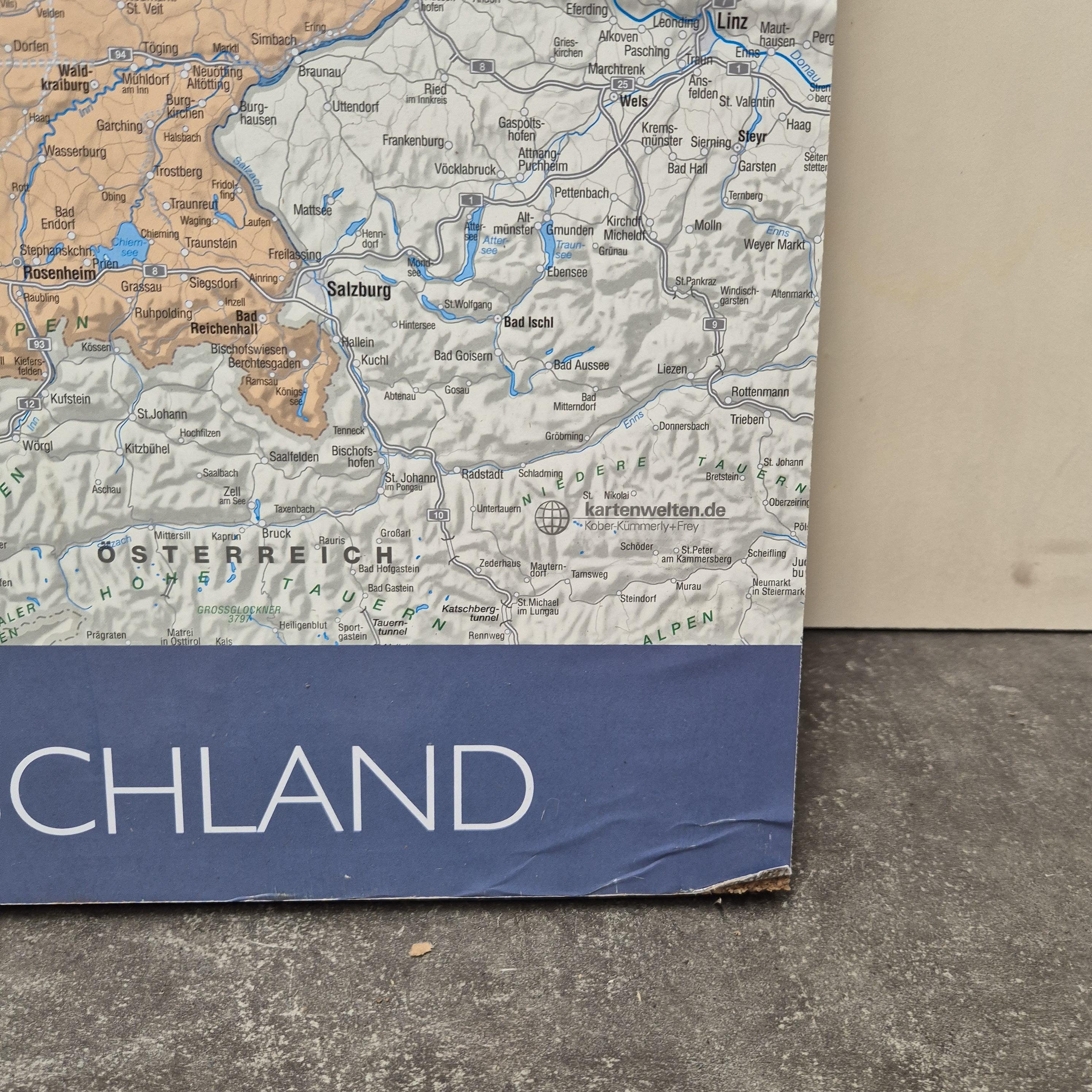 Kork Pinnwand karte Deutschland - 60 x 90 cm - BESCHÄDIGT