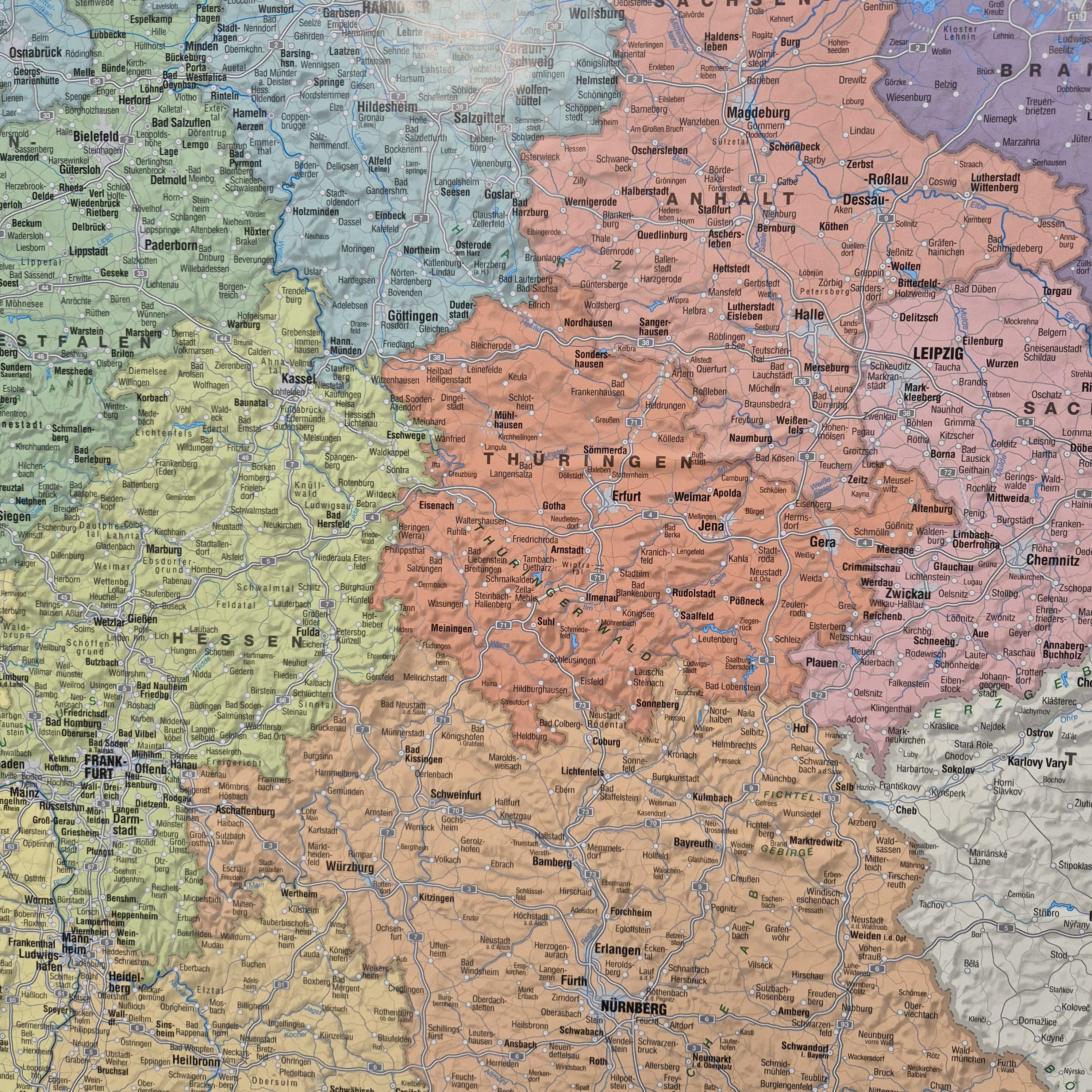 Kork Pinnwand karte Deutschland - 60 x 90 cm - BESCHÄDIGT