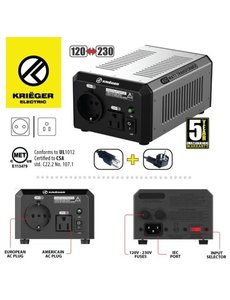  Omvormer 110/120 naar 220/240 volt - 450 watt (Omkeerbaar)