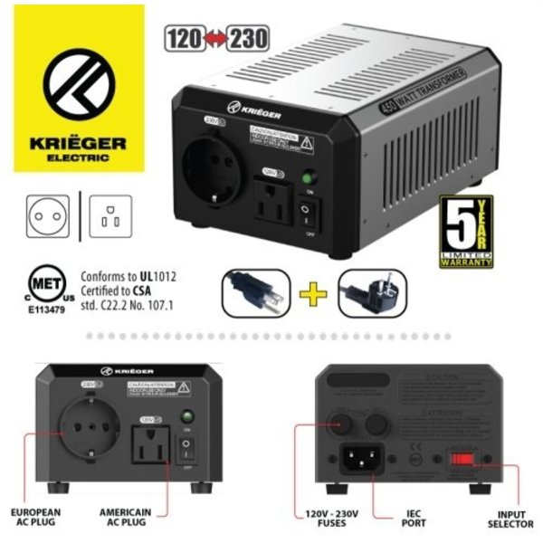 Omvormer 110/120 naar 220/240 volt - 450 watt (Omkeerbaar)