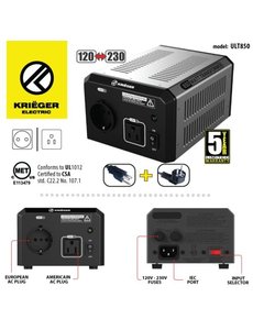  Omvormer 110/120V naar 220/240V - 850 Watt (Omkeerbaar)