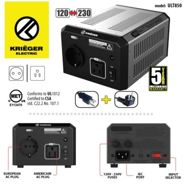 Omvormer 110/120V naar 220/240V - 850 Watt (Omkeerbaar)