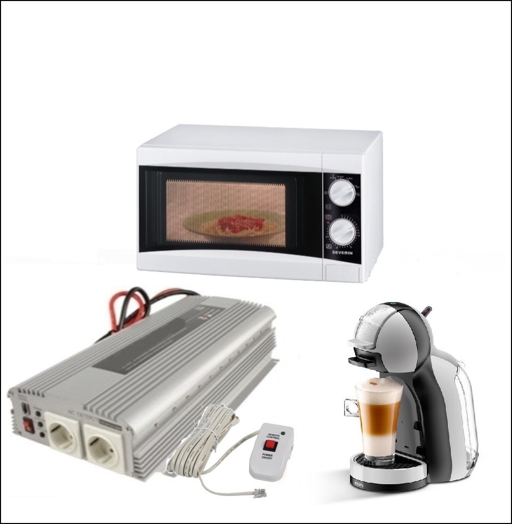 gazon vertalen Neem de telefoon op Magnetron 700W + Dolce Gusto + Omvormer 1500W 12V of 24V naar 230V -  Omvormer.nu