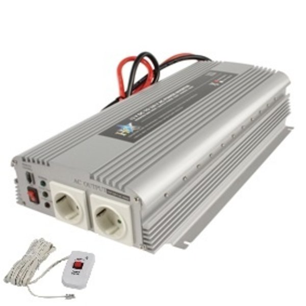 Omvormer 24V naar 230V, 1500/1700W continue & afst. bediening!