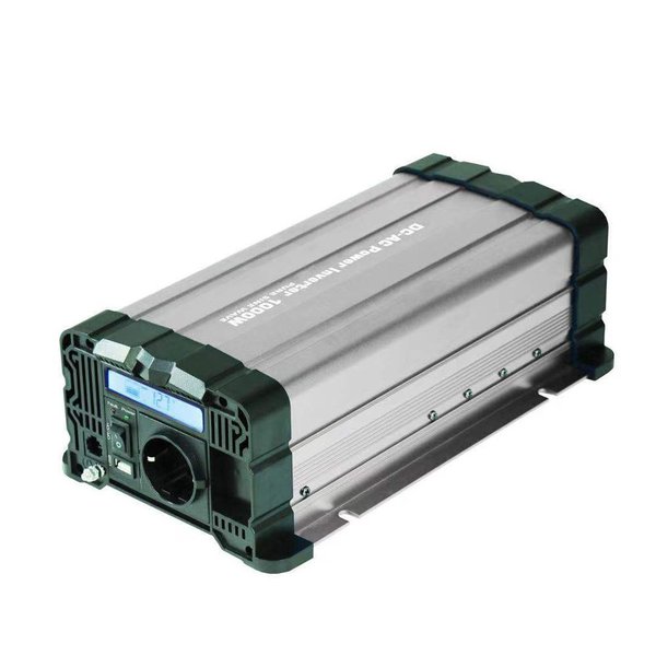 Powerboozt Rhino Omvormer 24 naar 230 volt, 1000 watt continue - Zuivere sinus - met LCD display