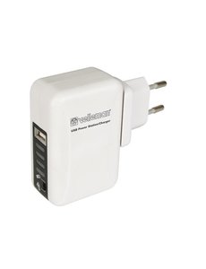  USB Power Station / Lader - Charger met 4 Wereld Reis Stekkers
