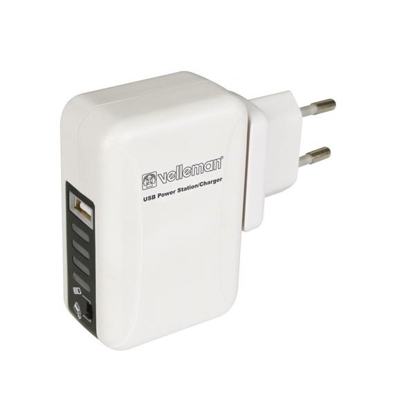 USB Power Station / Charger / Lader met 4 Wereld Reis Stekkers