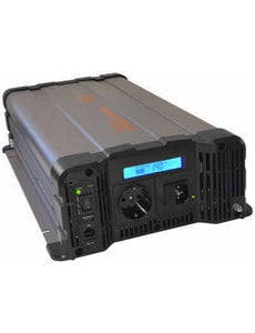  Omvormer 12 naar 230 volt, 2000 watt continue - Zuivere sinus - met Bypass / Omschakelrelais & LCD display