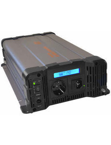  Powerboozt Rhino Omvormer 12 naar 230 volt, 2000 watt continue - Zuivere sinus - met Bypass / Omschakelrelais & LCD display