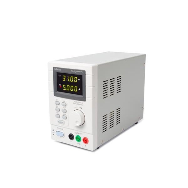 PROGRAMMEERBARE LABOVOEDING 0-30 VDC / 5 A max. - DUBBELE LED-DISPLAY met USB 2.0-INTERFACE