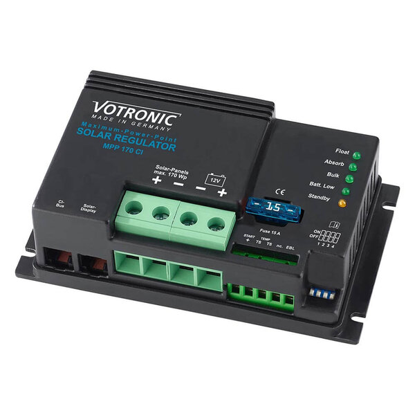 Laadregelaar Votronic MPPT 170 Wp 60V DC Duo Digitaal - 13A+1A  / 12V