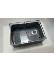  ABS Behuizing  - Donkergrijs met doorzichtige deksel 265 x 185 x 95mm