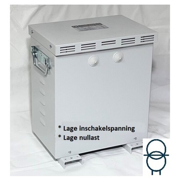 Scheidingstransformator 3-fase - 6.3 kVA - in kast IP65 INOX (Lage inschakelstroom / Lage nullast)