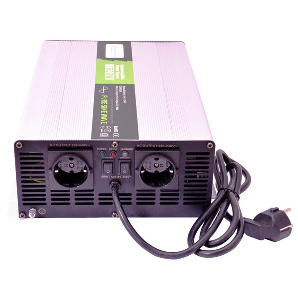 Solartronics Zuivere Sinus Omvormer / Acculader / UPS - 12V naar 230V 1500W