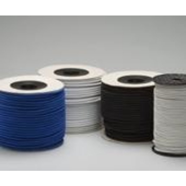Elastiek (trapezekoord) 6mm, prijs per meter (Zwart, Blauw of Wit)