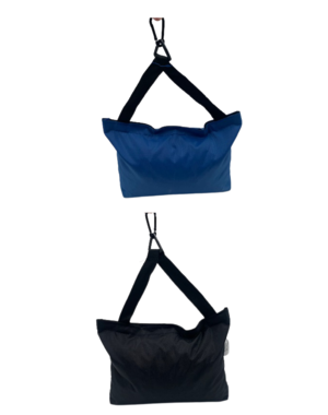 Zandzakje EXTRA GROOT  (incl. karabijnhaak) - max. 5 kg (Zwart of Blauw)