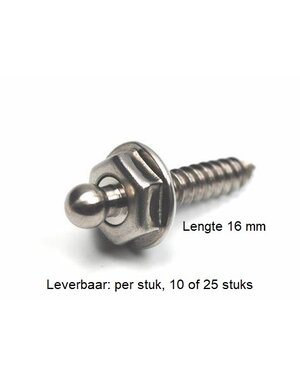LOXX Schroef / Duitse Tenax - 16mm - Messing Vernikkeld (per stuk, 10 of 25)