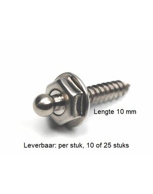 LOXX Schroef / Duitse Tenax - 10mm - Messing Vernikkeld (per stuk, 10 of 25)