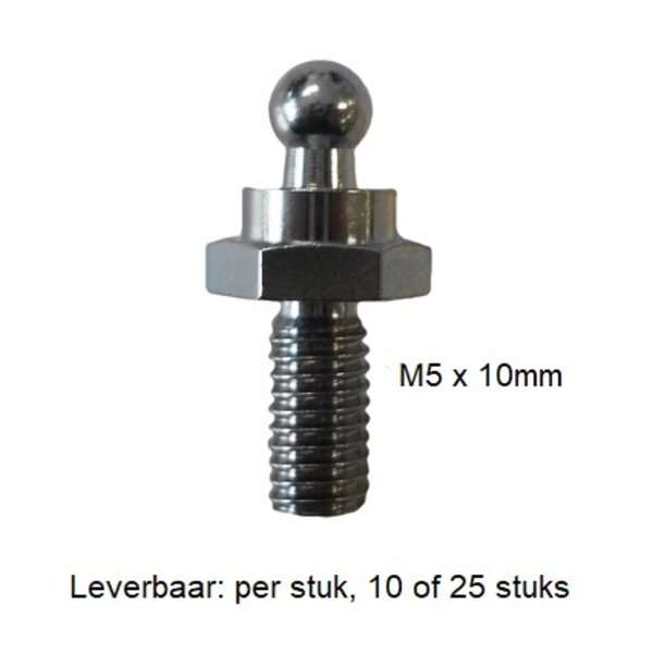 LOXX Bout / Duitse Tenax - M5 x 10mm - Messing Vernikkeld (per stuk, 10 of 25)